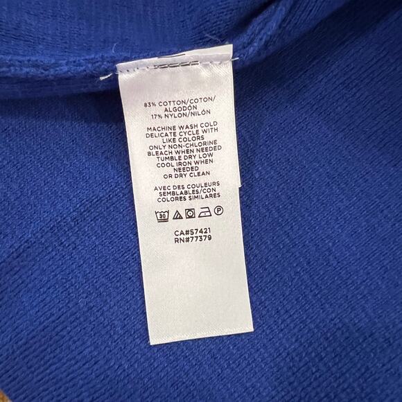 NWT Ann Taylor Royal Blue W/Black Trim Flare Sleeve Sweater - Picture 7 of 7